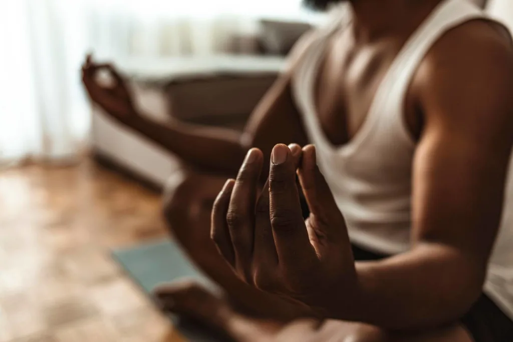 Man practicing mindfulness meditation